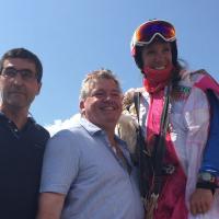 Géraldine Fasnacht (Sportive extrême) et Marco Aymon (Président d'Anzère)  - Août 2018